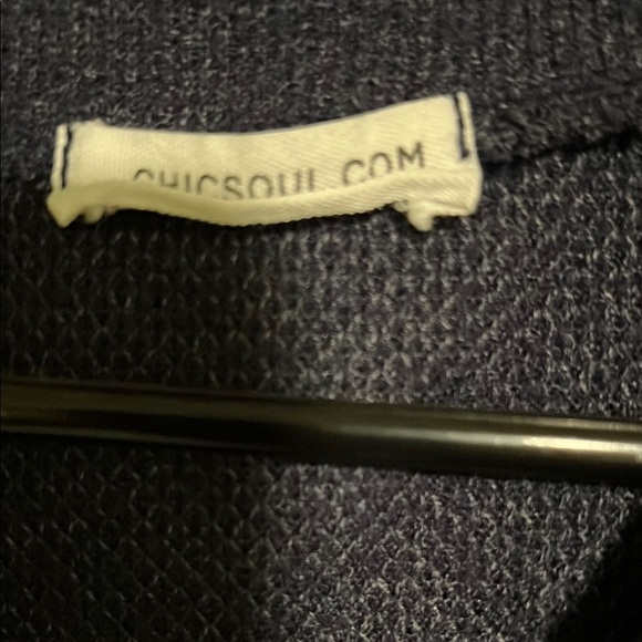 Chic Soul - Navy V-Neck Women's sweater - Picture 2 of 4